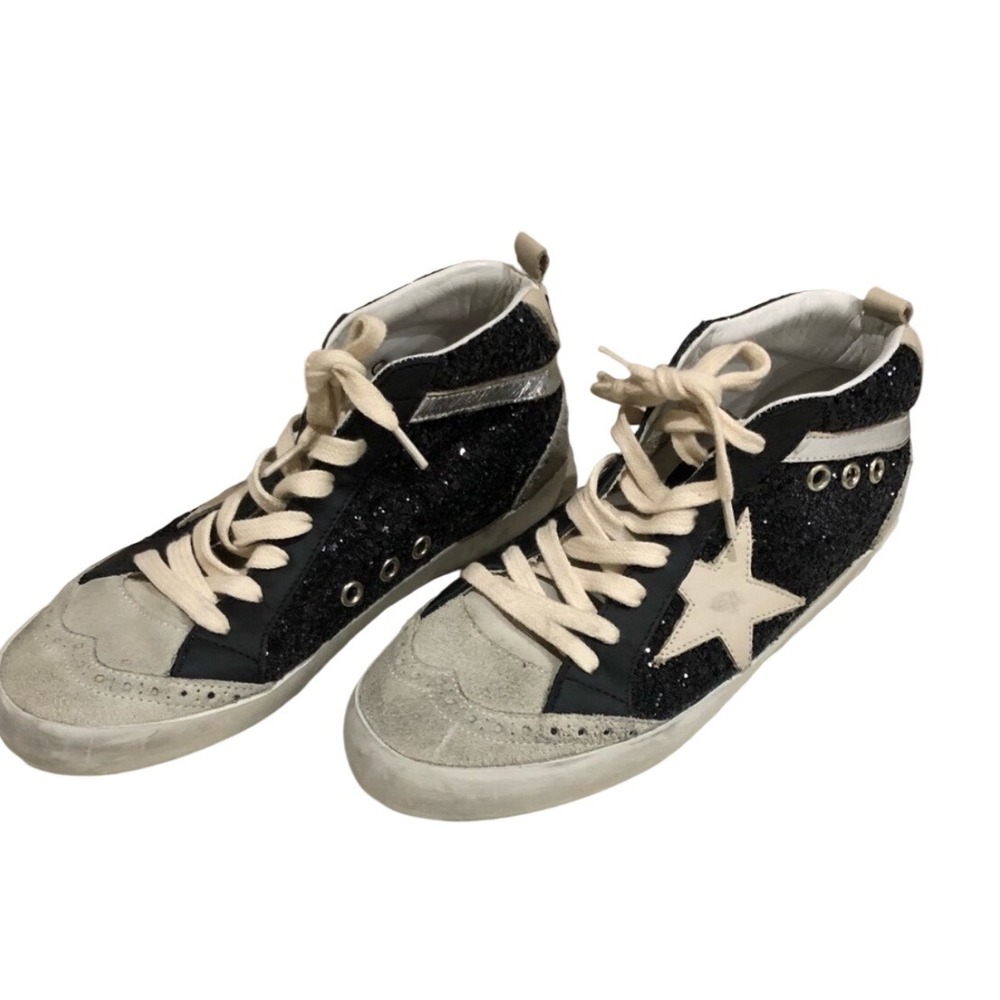 Golden Goose Mid Star Black Glitter Private Edt Limited Edition Sneakers  36